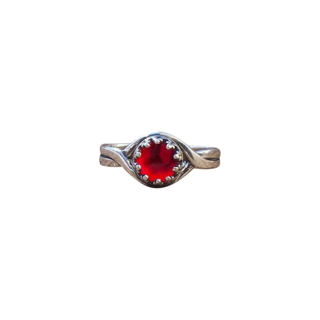 2147 Primitive Twist Sterling Silver Adjustable Ring Ruby