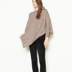3944 Poncho with Sleeves Taupe