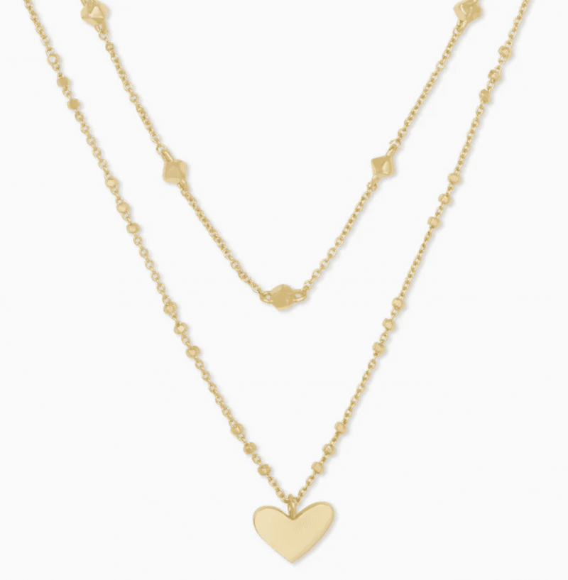 3482 Ari Heart MIt Neck GLD