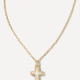 4997 Cross Necklace Gold Opal