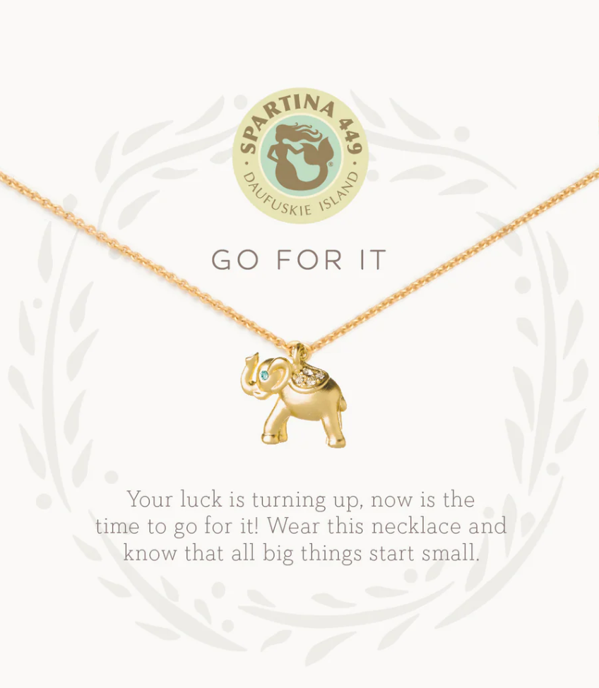 21436 Sea La Vie Go For It Elephant Gold Necklace