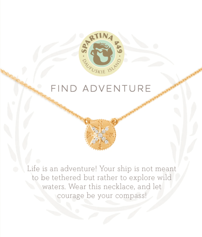 7180 Sea La Vie Adventure Compass Gold Necklace