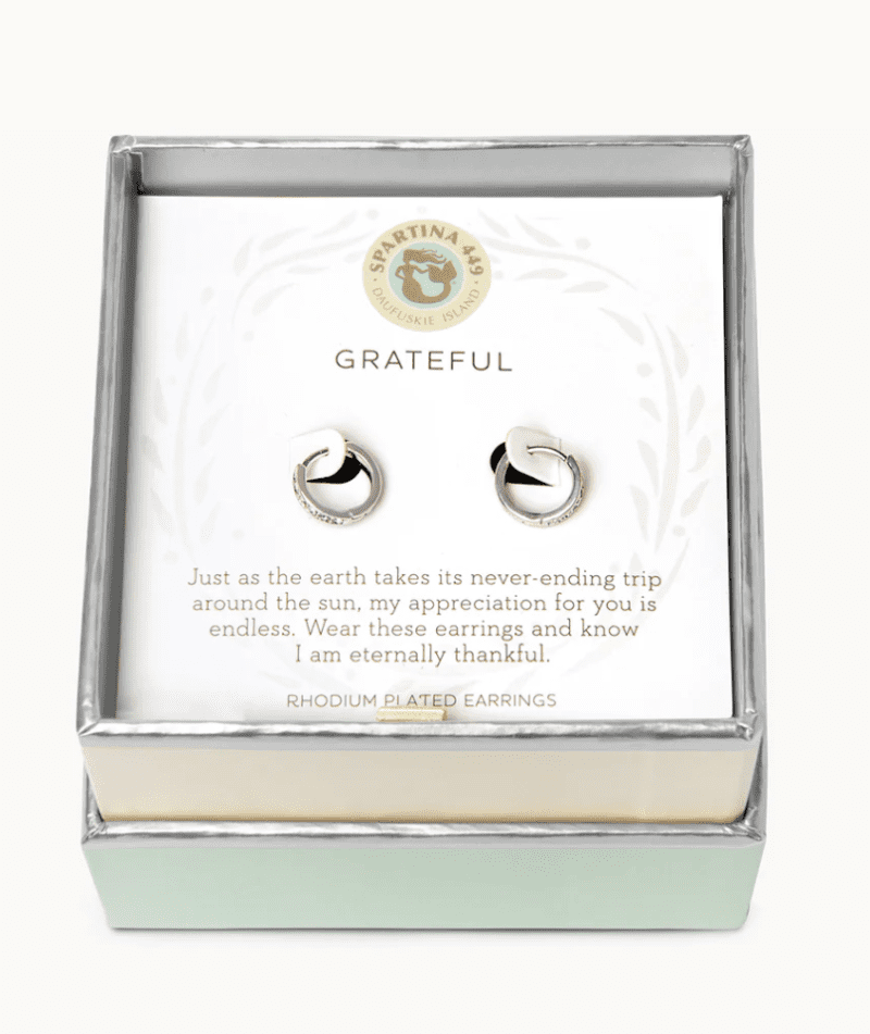 7684 Sea La Vie Grateful Silver Earrings