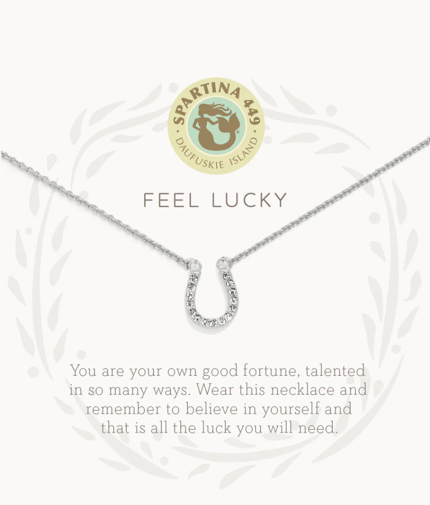 8840 Sea La Vie Feel Lucky Horseshoe Silver Necklace